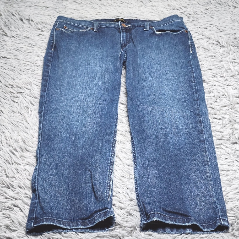 Levis 524 Too Superlow Jeans Womens Juniors 13 Blue Denim Cropped Capri Length
